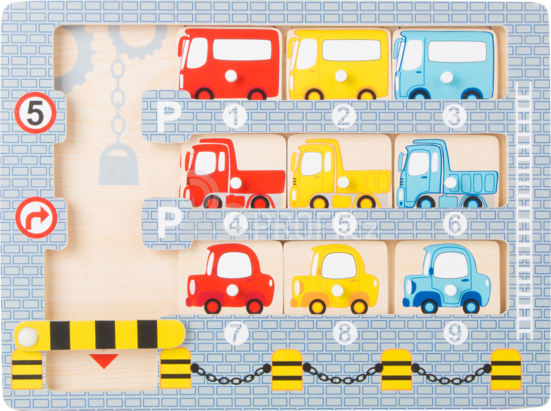 Small Foot Vkládací puzzle garáž s autíčky
