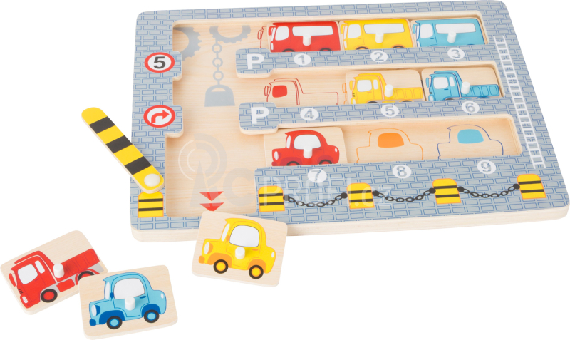 Small Foot Vkládací puzzle garáž s autíčky