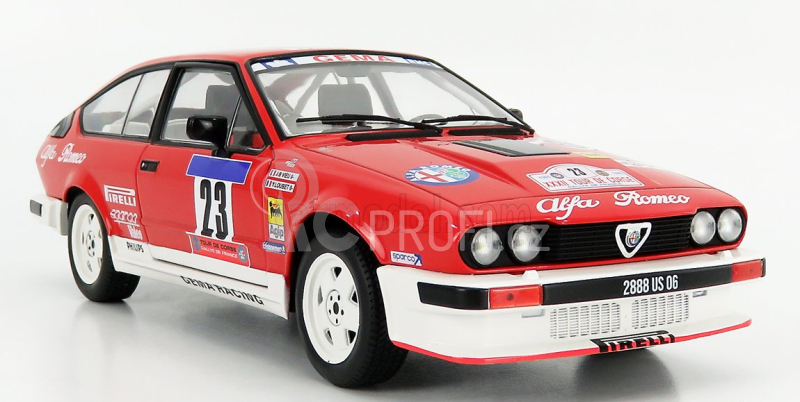 Solido Alfa romeo Alfetta Gtv6 N 23 Rally Tour De Corse 1985 Y.loubet - J.b.vieu 1:18 Červená Bílá