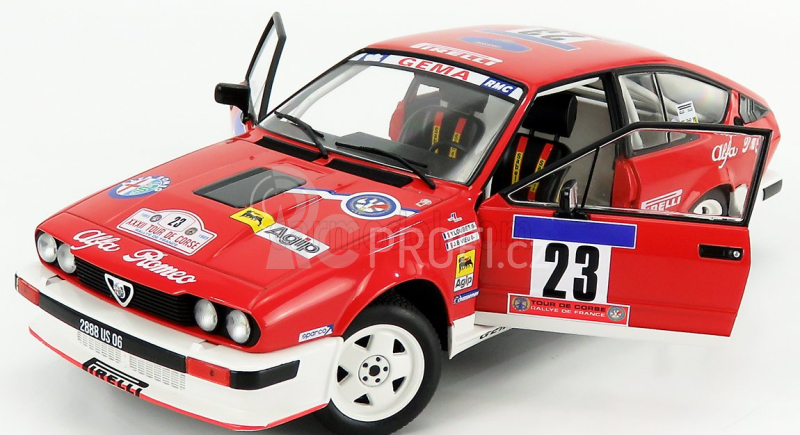 Solido Alfa romeo Alfetta Gtv6 N 23 Rally Tour De Corse 1985 Y.loubet - J.b.vieu 1:18 Červená Bílá
