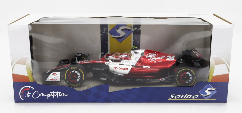 Solido Alfa romeo F1  C42 Team Orlen Racing N 24 Canada Gp 2022 Guanyu Zhou 1:18 Bílá Červená Met