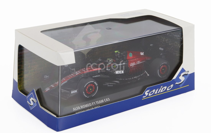 Solido Alfa romeo F1  C43 Team Stake N 24 Australian Gp 2023 Guanyu Zhou 1:43 Černá Červená