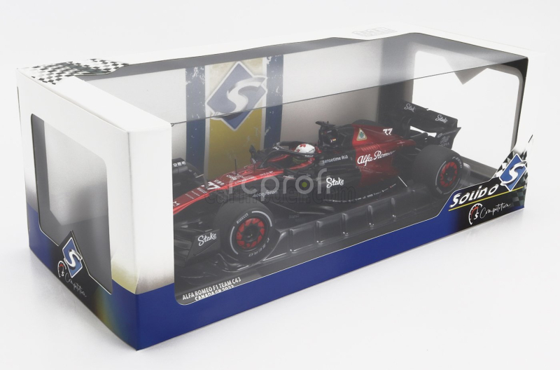 Solido Alfa romeo F1  C43 Team Stake N 77 Canada Gp 2023 Valtteri Bottas 1:18 Černá Červená