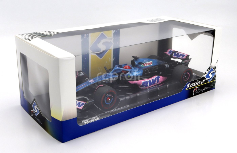 Solido Alpine F1  A523 Team Bwt Alpine N 31 3rd Monaco Gp 2023 Esteban Ocon 1:18 Modrá Růžová