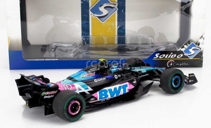 Solido Alpine F1  A524 Team Bwt Alpine N 10 Brazilian Gp 2024 Pierre Gasly 1:18 Černá Modrá Růžová