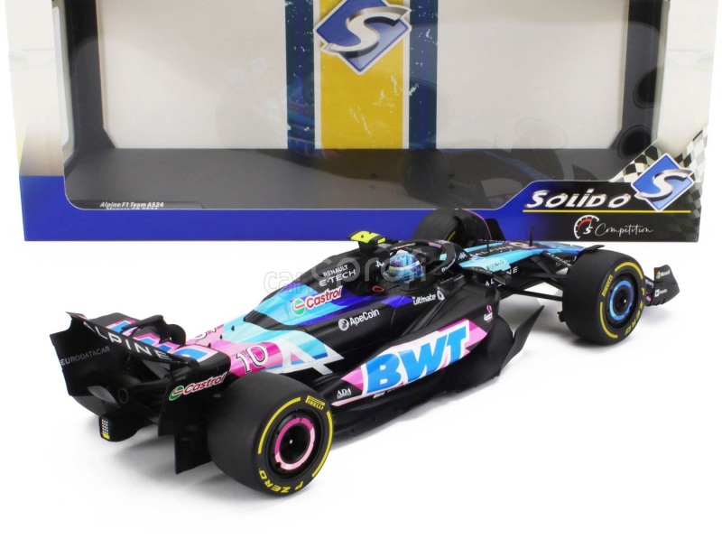 Solido Alpine F1  A524 Team Bwt Alpine N 10 Monaco Gp 2024 Pierre Gasly 1:18 Černá Modrá Růžová
