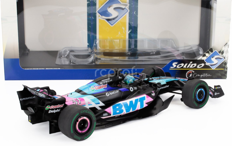 Solido Alpine F1  A524 Team Bwt Alpine N 31 Brazilian Gp 2024 Esteban Ocon 1:18 Černá Modrá Růžová