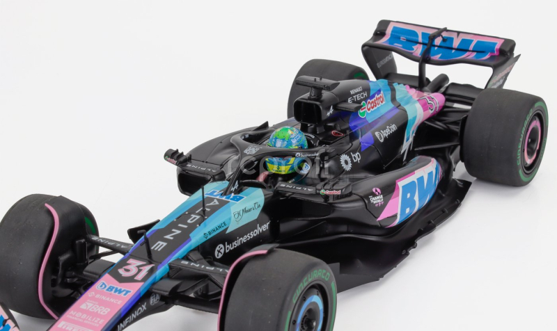 Solido Alpine F1  A524 Team Bwt Alpine N 31 Brazilian Gp 2024 Esteban Ocon 1:18 Černá Modrá Růžová
