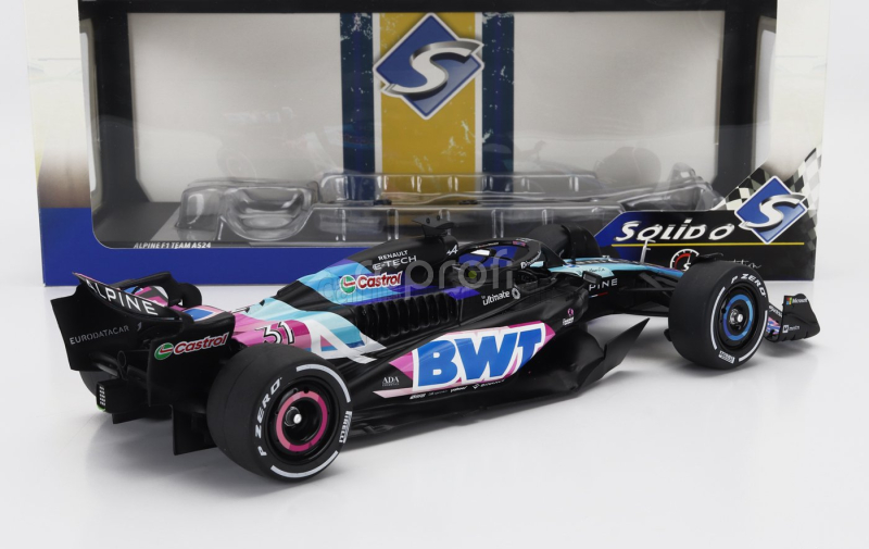 Solido Alpine F1  A524 Team Bwt Alpine N 31 Presentation Season 2024 Esteban Ocon 1:18 Černá Modrá Růžová