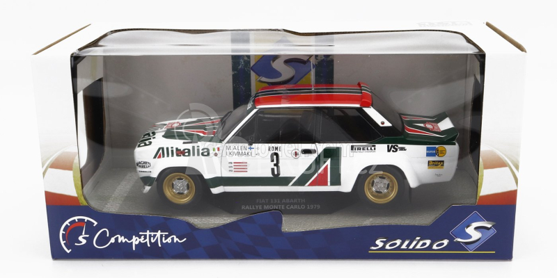 Solido Fiat 131 Abarth Alitalia N 3 3rd Rally Montecarlo 1979 M.alen - I.kivimaki 1:18 Bílá Červená Zelená