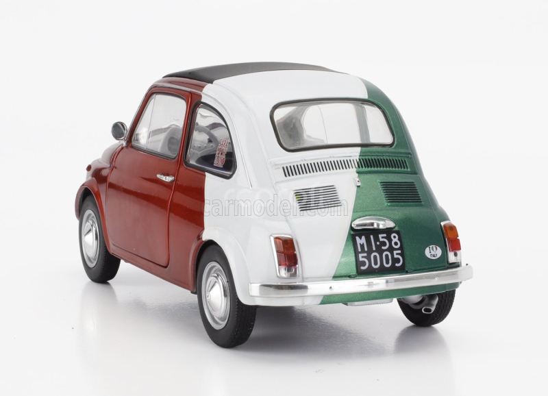 Solido Fiat 500 Italian Livery Tribute 1965 1:18 Červená Zelená Bílá