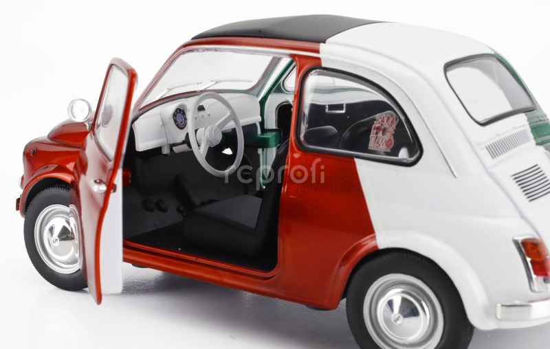 Solido Fiat 500 Italian Livery Tribute 1965 1:18 Červená Zelená Bílá