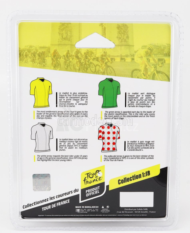 Solido Figures Ciclista - Cyclist - Maglia A Pois - Pois Jersey - Tour De France 2023 1:18 Bílá Červená