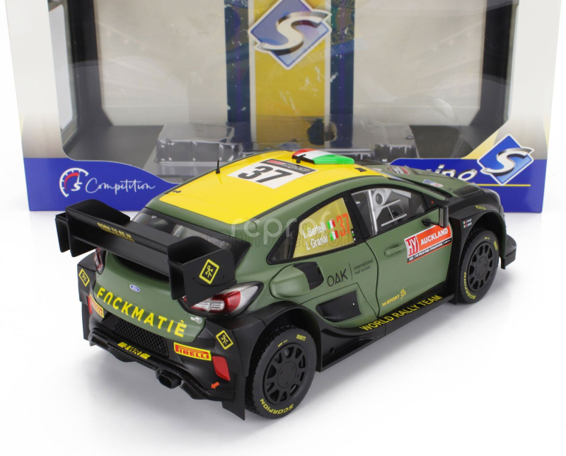 Solido Ford england Puma Rally1 Team Ford World Rally M-sport N 7 Rally New Zealand 2022 Lorenzo Bertelli - Lorenzo Granai 1:18 Zelená Černá
