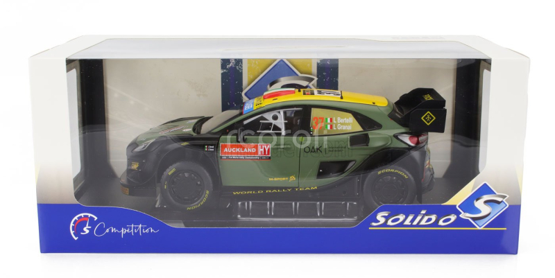 Solido Ford england Puma Rally1 Team Ford World Rally M-sport N 7 Rally New Zealand 2022 Lorenzo Bertelli - Lorenzo Granai 1:18 Zelená Černá