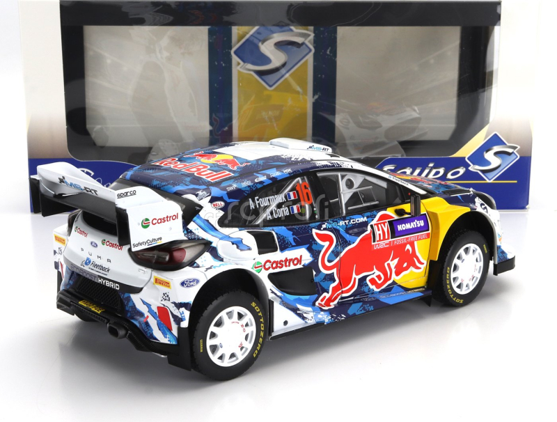 Solido Ford england Puma Rally1 Team M-sport Ford World Rally Team N 16 3rd Rally Sweden 2024 Adrien Fourmaux - Alexandre Coria 1:18 Modrá Bílá