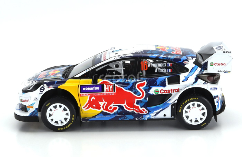 Solido Ford england Puma Rally1 Team M-sport Ford World Rally Team N 16 3rd Rally Sweden 2024 Adrien Fourmaux - Alexandre Coria 1:18 Modrá Bílá