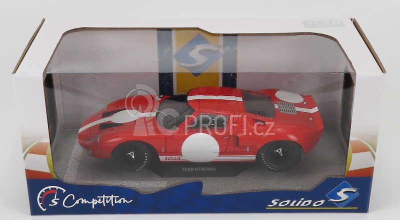 Solido Ford usa Gt40 Mk1 Racing 1968 1:18 Červená Bílá