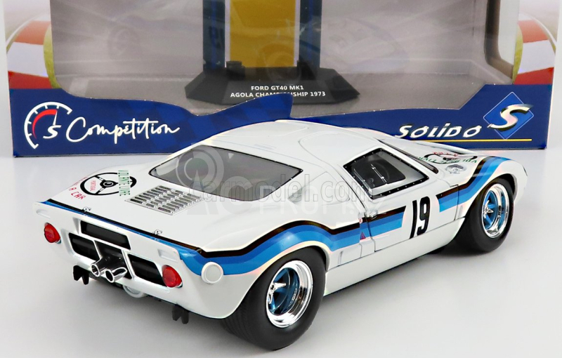 Solido Ford usa Gt40 Mki N 19 Angola Championship 1973 1:18 Bílá 2 Tóny Modrá