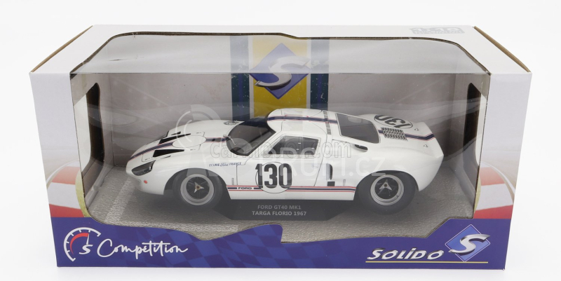 Solido Ford usa Gt40 Mki Team France N 130 Targa Florio 1967 H.greder - J.m.giorgi 1:18 Bílá