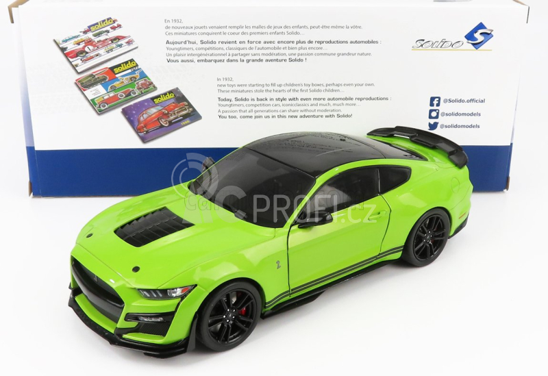 Solido Ford usa Mustang Shelby Gt500 Coupe 2020 1:18 Zelená Černá
