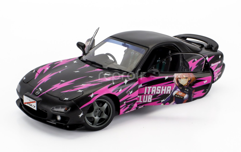 Solido Mazda Rx-7 (fd3rs) Works Itasha Club Coupe 1999 1:18 Black Fucsia