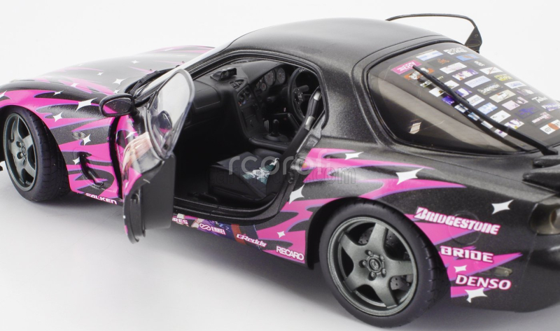 Solido Mazda Rx-7 (fd3rs) Works Itasha Club Coupe 1999 1:18 Black Fucsia