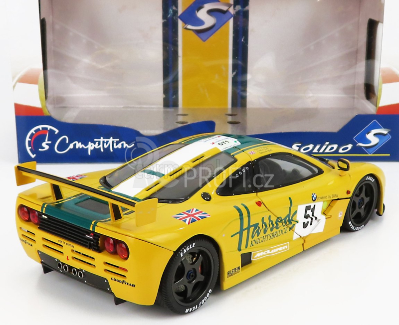Solido Mclaren F 1 Gtr Bmw S70 6.1l V12 Team Harrods Mach One Racing N 51 3rd 24h Le Mans 1995 A.wallace - D.bell - J.bell 1:18 Žlutá Zelená