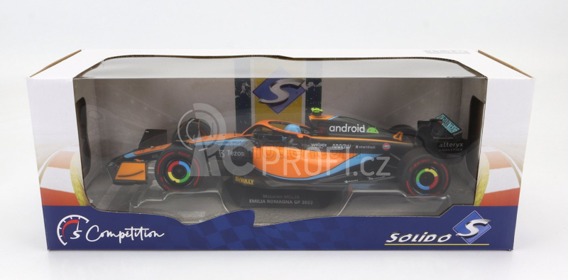 Solido Mclaren F1  Mcl36 Mercedes Team Mclaren N 4 3rd Emilia Romagna Italy Gp 2022 Lando Norris 1:18 Oranžová Světle Modrá