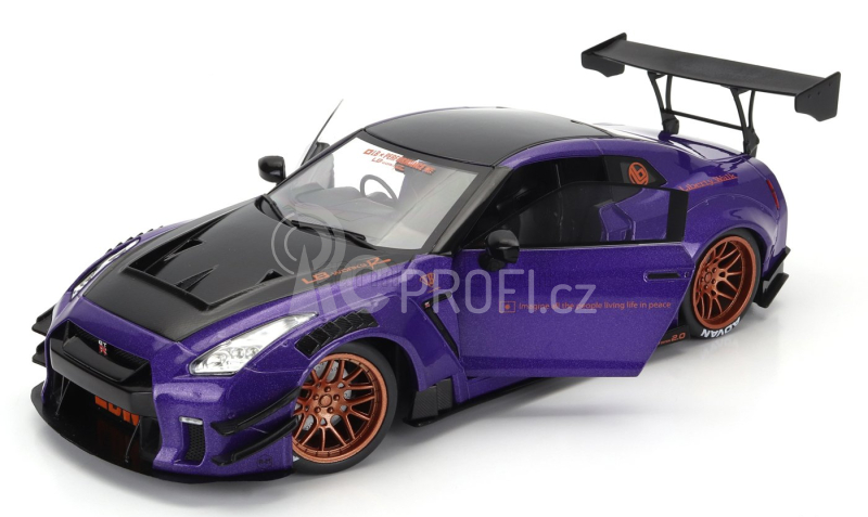 Solido Nissan Gt-r (r35) Liberty Walk Body Kit 2.0 Coupe 2022 1:18 Purple