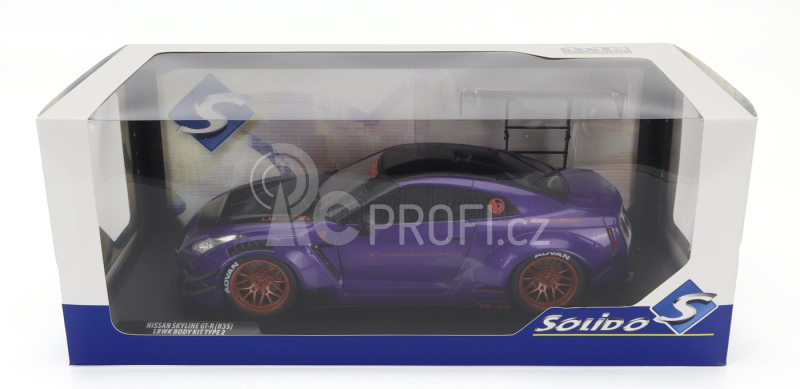 Solido Nissan Gt-r (r35) Liberty Walk Body Kit 2.0 Coupe 2022 1:18 Purple