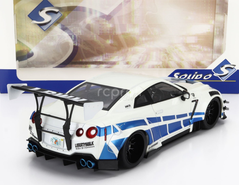 Solido Nissan Gt-r (r35) Liberty Walk Body Kit 2.0 Coupe 2024 1:18 Stříbrná Modrá