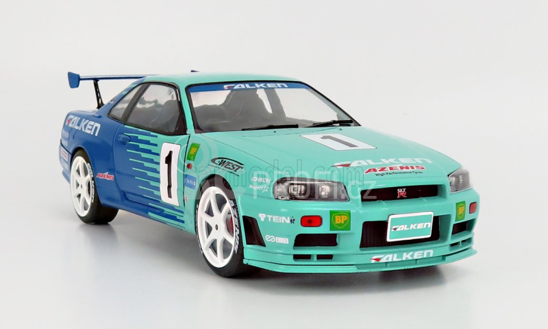 Solido Nissan Skyline (r34) Gt-r Falken Drift Livery 1999 1:18 Blue