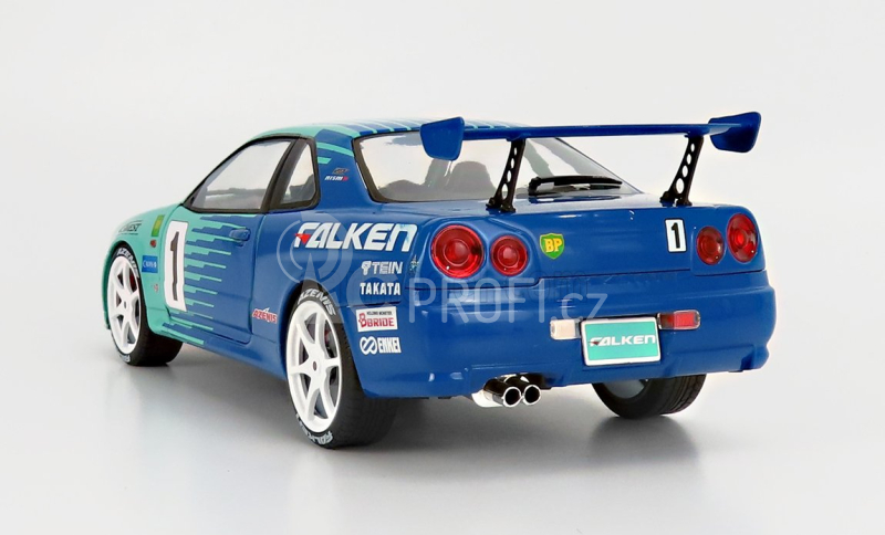Solido Nissan Skyline (r34) Gt-r Falken Drift Livery 1999 1:18 Blue