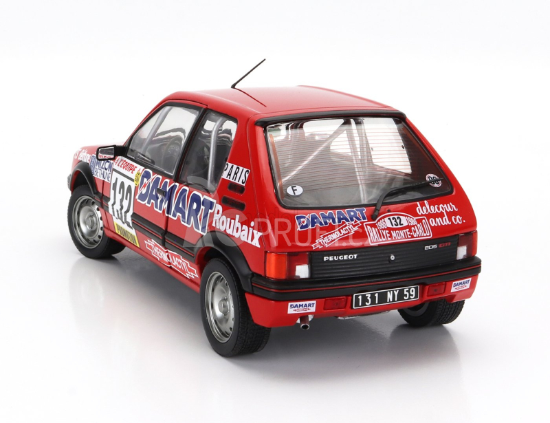 Solido Peugeot 205 1.6 Gti N 132 Rally Montecarlo 1986 Francois Delecour - Anne Chantal Pauwels 1:18 Red