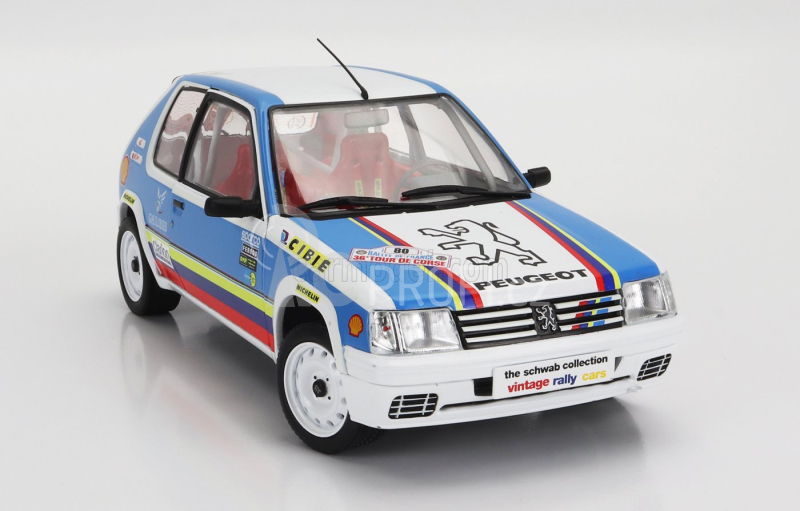 Solido Peugeot 205 1.9 Rally Schwab Collection 1990 1:18 Světle Modrá