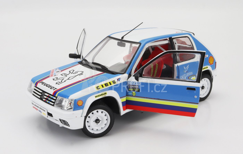 Solido Peugeot 205 1.9 Rally Schwab Collection 1990 1:18 Světle Modrá