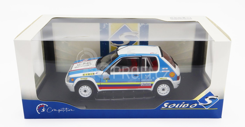 Solido Peugeot 205 1.9 Rally Schwab Collection 1990 1:18 Světle Modrá