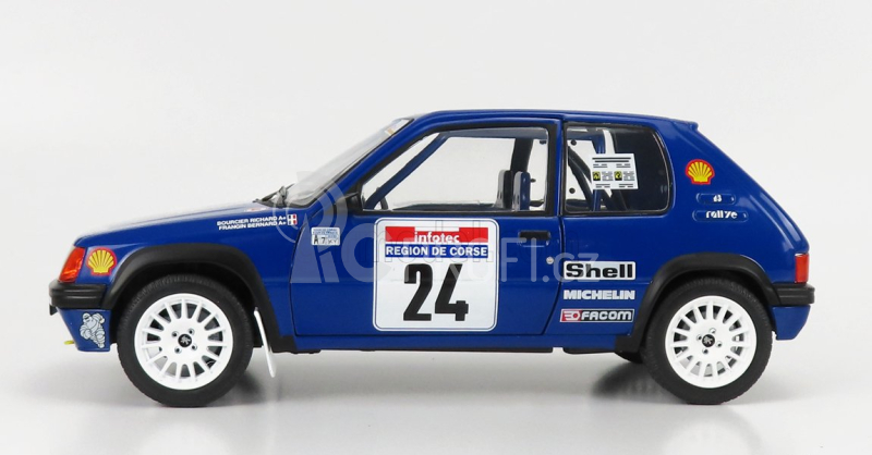 Solido Peugeot 205 N 24 Rally Tour De Corse 1990 R.bourcier - B.frangin 1:18 Blue
