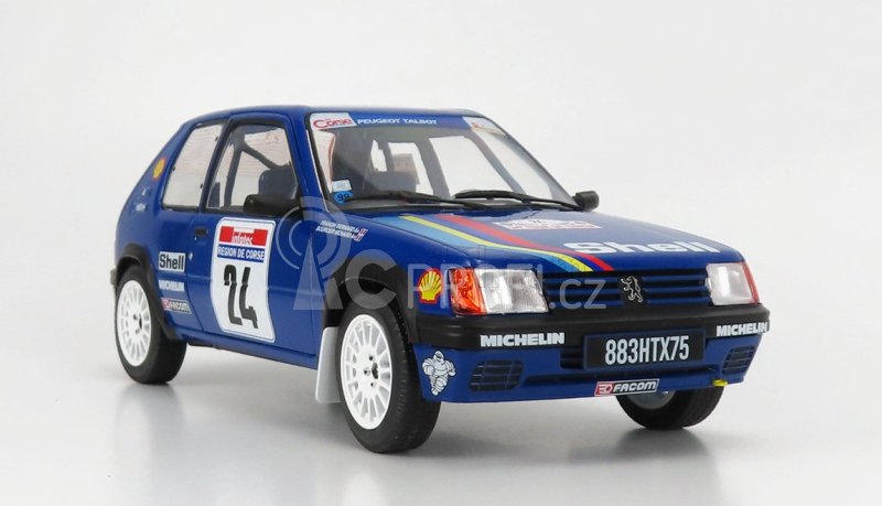 Solido Peugeot 205 N 24 Rally Tour De Corse 1990 R.bourcier - B.frangin 1:18 Blue