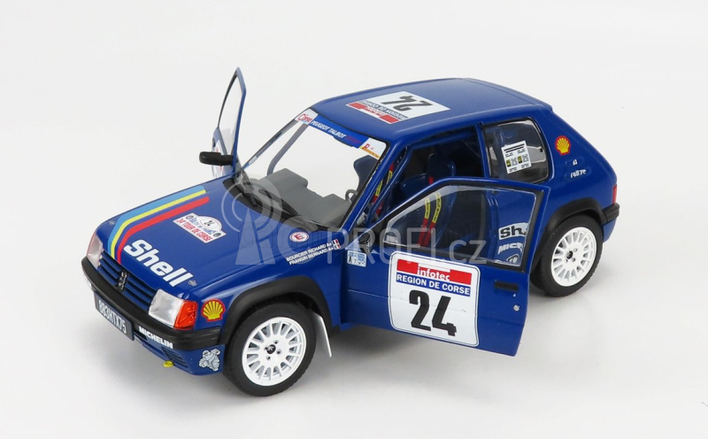 Solido Peugeot 205 N 24 Rally Tour De Corse 1990 R.bourcier - B.frangin 1:18 Blue