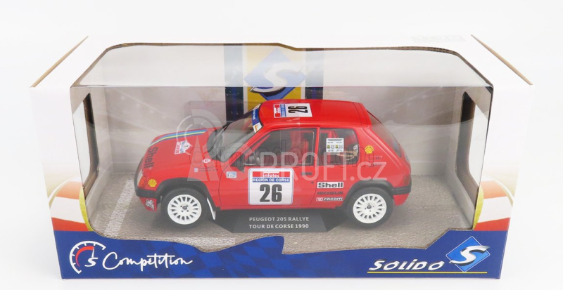Solido Peugeot 205 Rallye N 26 Rally Tour De Corse 1990 H.devin - F.viste 1:18 Červená Černá