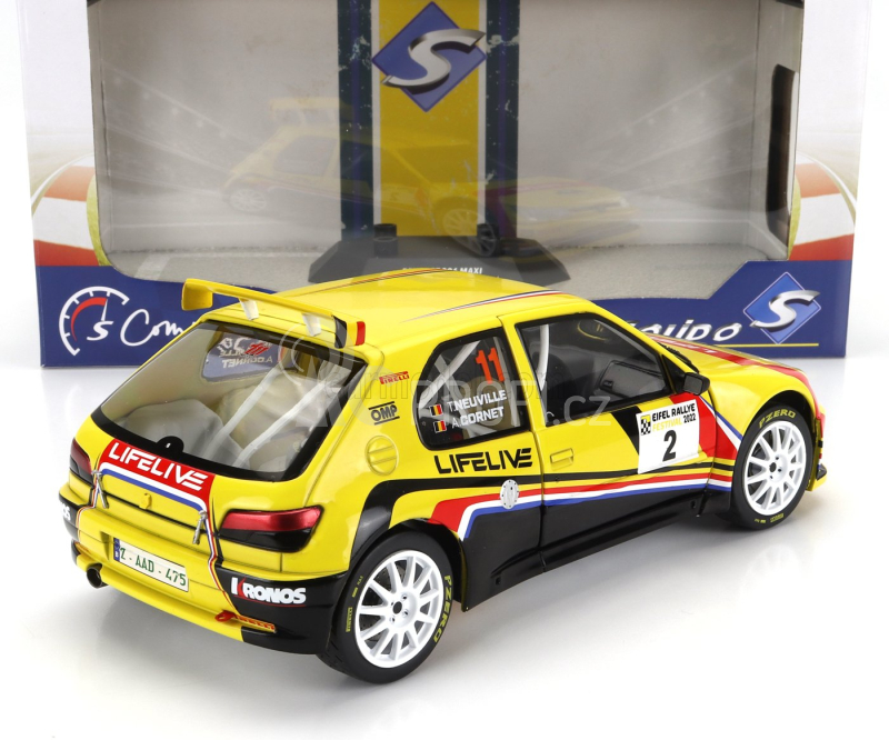Solido Peugeot 306 Maxi N 2 Rally Eifel Festival 2022 Thierry Neuville - A.cornet 1:18 Žlutá Černá Červená