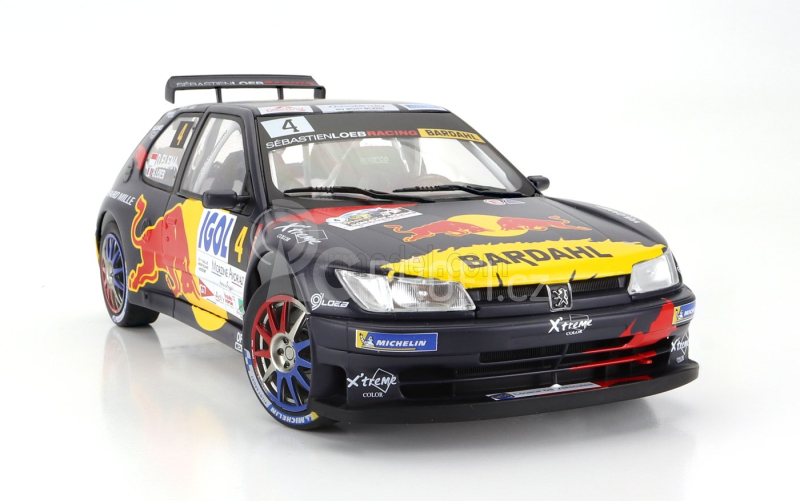 Solido Peugeot 306 Maxi Red Bull N 4 6th Rally Mont Blanc 2021 S.loeb - D.elena 1:18 Modrá Žlutá Červená