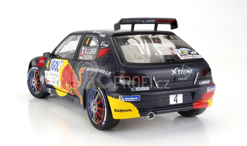 Solido Peugeot 306 Maxi Red Bull N 4 6th Rally Mont Blanc 2021 S.loeb - D.elena 1:18 Modrá Žlutá Červená