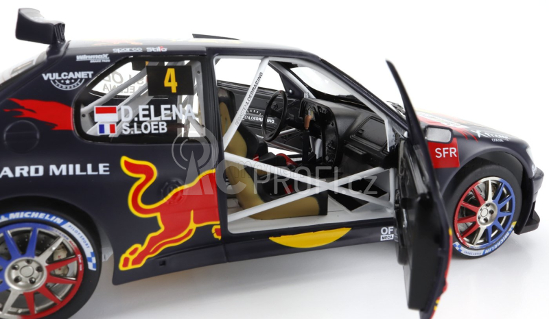 Solido Peugeot 306 Maxi Red Bull N 4 6th Rally Mont Blanc 2021 S.loeb - D.elena 1:18 Modrá Žlutá Červená