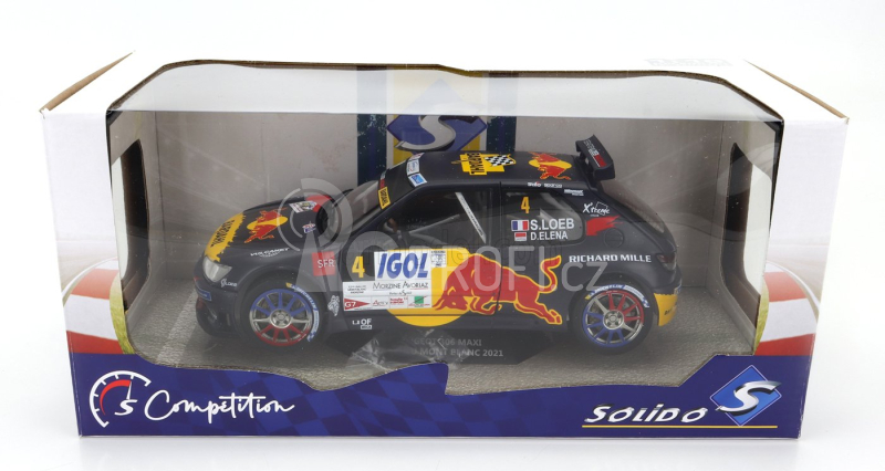 Solido Peugeot 306 Maxi Red Bull N 4 6th Rally Mont Blanc 2021 S.loeb - D.elena 1:18 Modrá Žlutá Červená