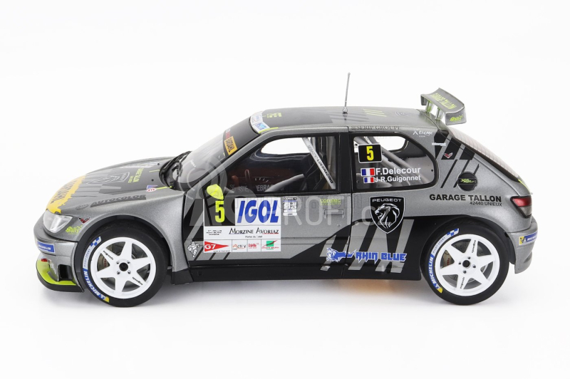 Solido Peugeot 306 Maxi Team Sebastian Loeb Racing N 5 Rally Mont Blanc 2021 F.delecour - J.r.guigonnet 1:18 Šedá Černá