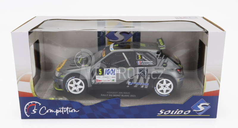 Solido Peugeot 306 Maxi Team Sebastian Loeb Racing N 5 Rally Mont Blanc 2021 F.delecour - J.r.guigonnet 1:18 Šedá Černá