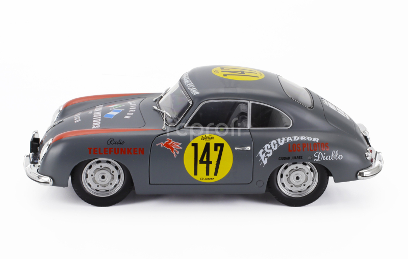 Solido Porsche 356 Pre-a Coupe N 147 Racing Panam 1954 1:18 Šedá Červená